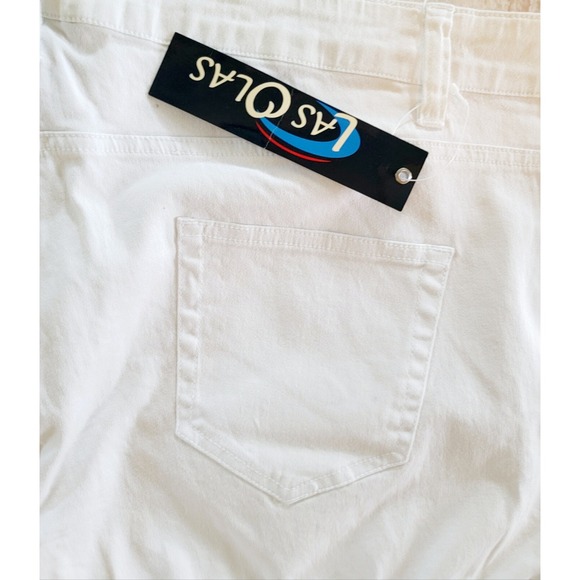 Las Olas 18 White‎ Denim Shorts Cuffed Hem Casual Summer NWT Pockets - Picture 9 of 9